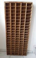 Regal, Holz Billettkasten SBB, Setzkasten, Wand Deko antik
