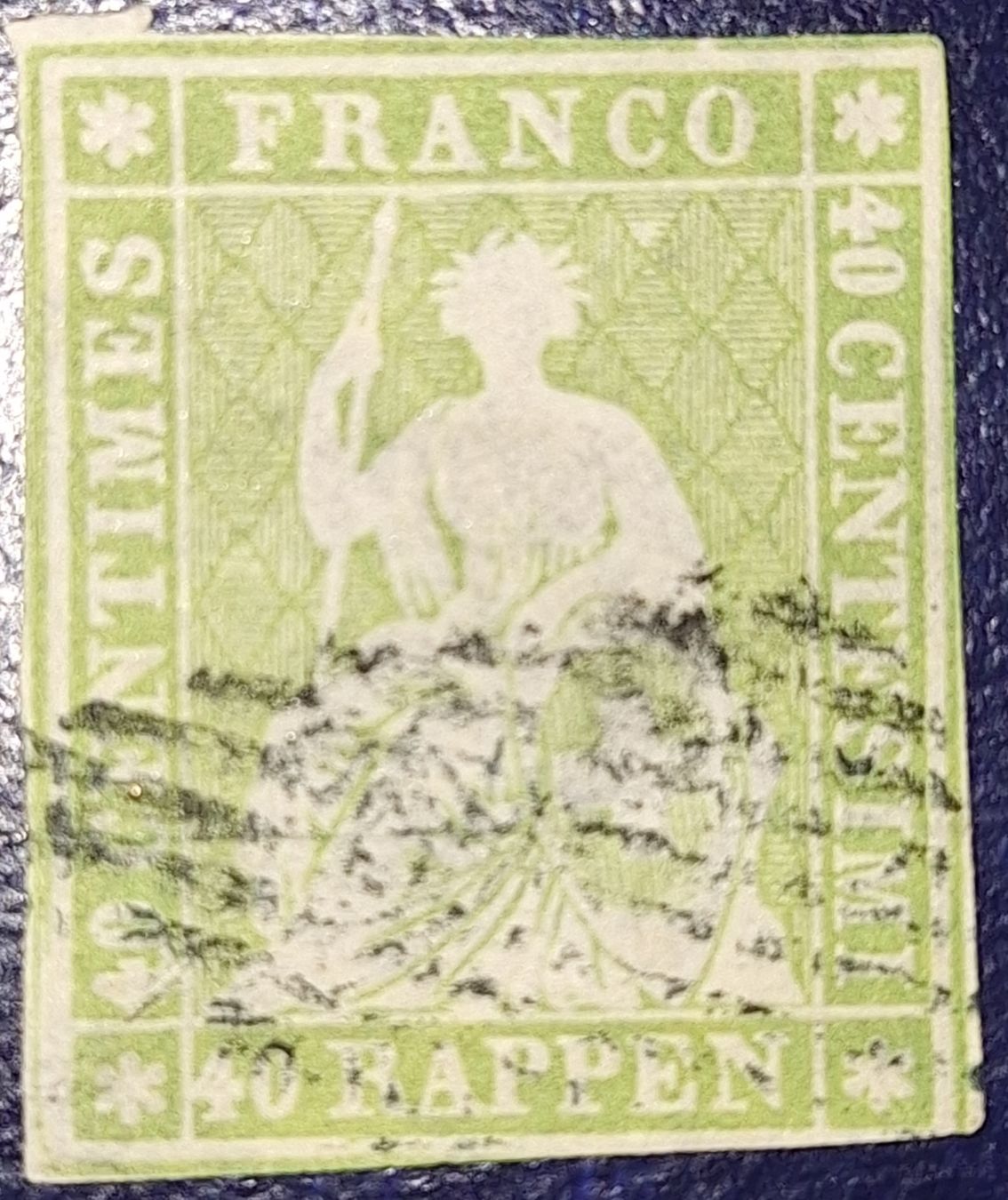 Tutti i francobolli: Strubel 26A3 mit Befund Kat. 500.- – Usato da Balgach venduto da SIMEON27