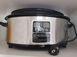 Massage Stein Set und Hot Stone Erwärmer