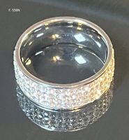 Ring mit weissen Zirkonia Steinen Edelstahl Gr. 53 - 64 neu