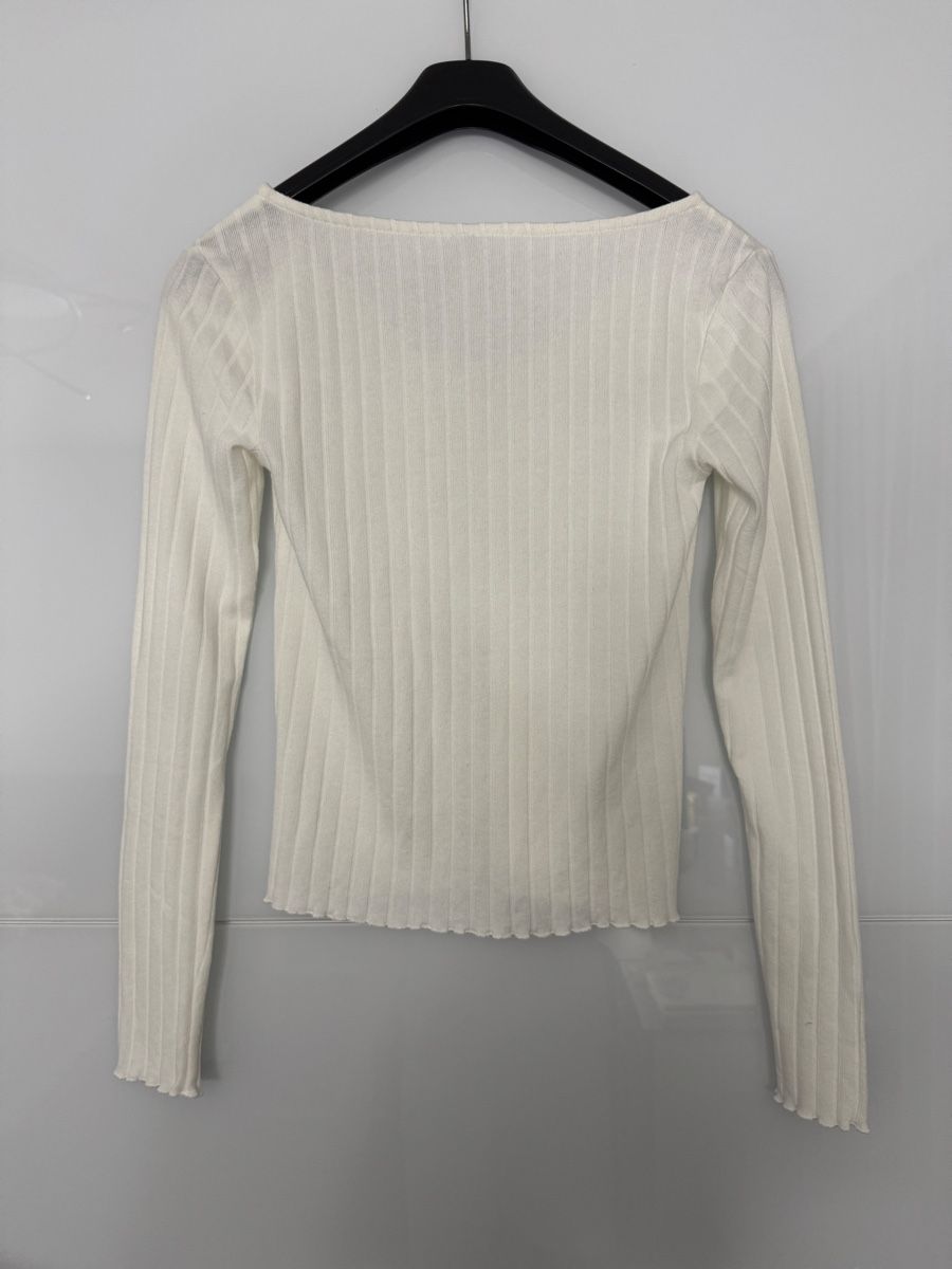 Tops: Elastisches Everme Langarmshirt Grösse XS, Weiss, gerippt – Gebraucht aus Grenchen von servet.t 2