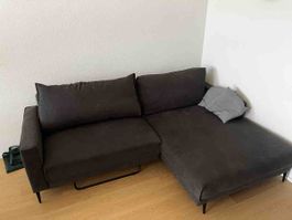 Eck-/Schlafsofa dunkelgrau in gutem Zustand