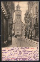 AK Vevey, Rue d'Italie, Turm, 1901