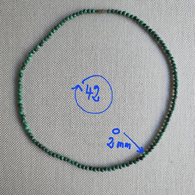 Catenine: Collier en véritable Malachite 2 mm, envoi compris  – Usato da Orbe venduto da Adaline.64 1