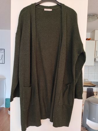 Pieces Strickjacke Cardigan Olivgrün Gr. M