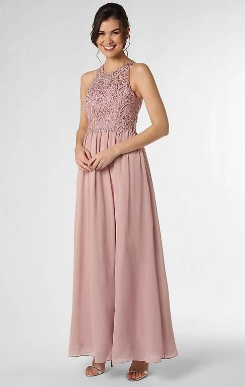 Kleider: Neues, elegantes, langes, rosa Kleid mit Spitze, Gr. 34 – Neu (gemäss Beschreibung) aus Flawil von Haekelwunsch.ch