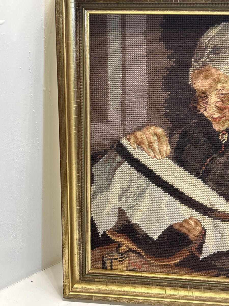 Foto & Immagini: Handgesticktes Bild in Goldrahmen – Usato da Madiswil venduto da Bilranis1071 3