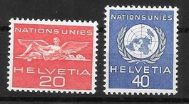 Vereinte Nationen ONU (D VII) Nr. 24 - 25 zwei Werte ** 1955