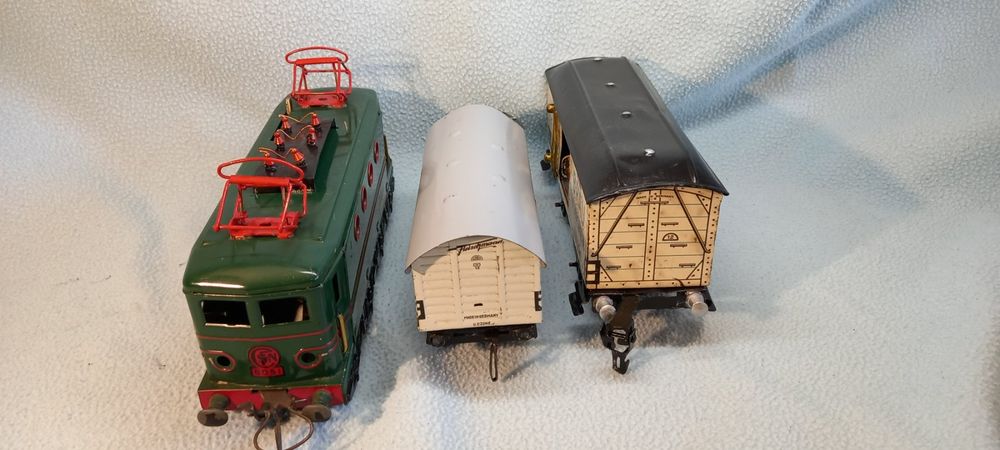 Train Jouet ancien Hornby Meccano SNCF BB‑8051 + wagons + rails + transfo