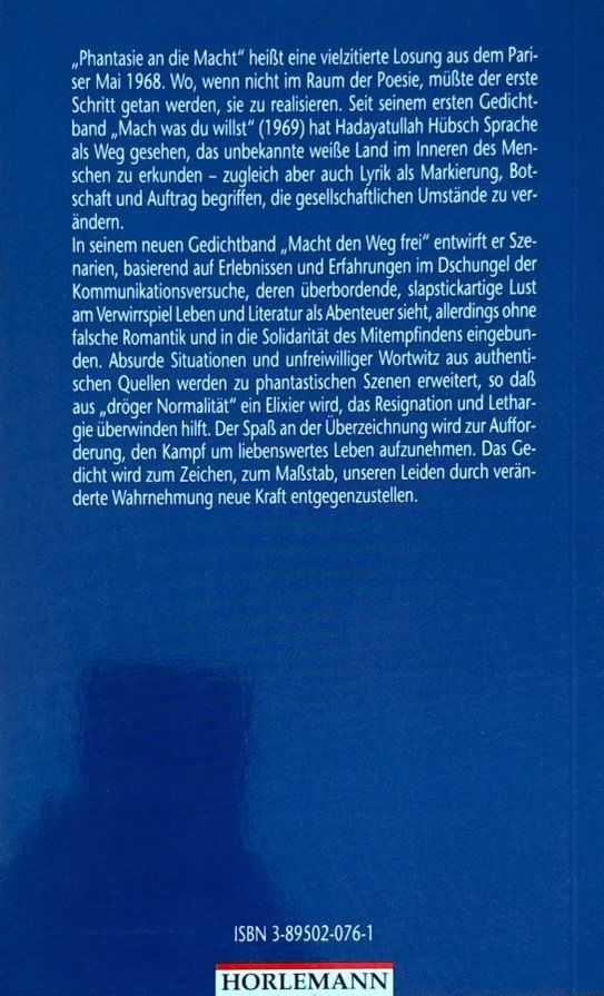 Libri: Macht den Weg frei - Gedichte – Nuovo (secondo la descrizione) da Sarnen venduto da Livres 1