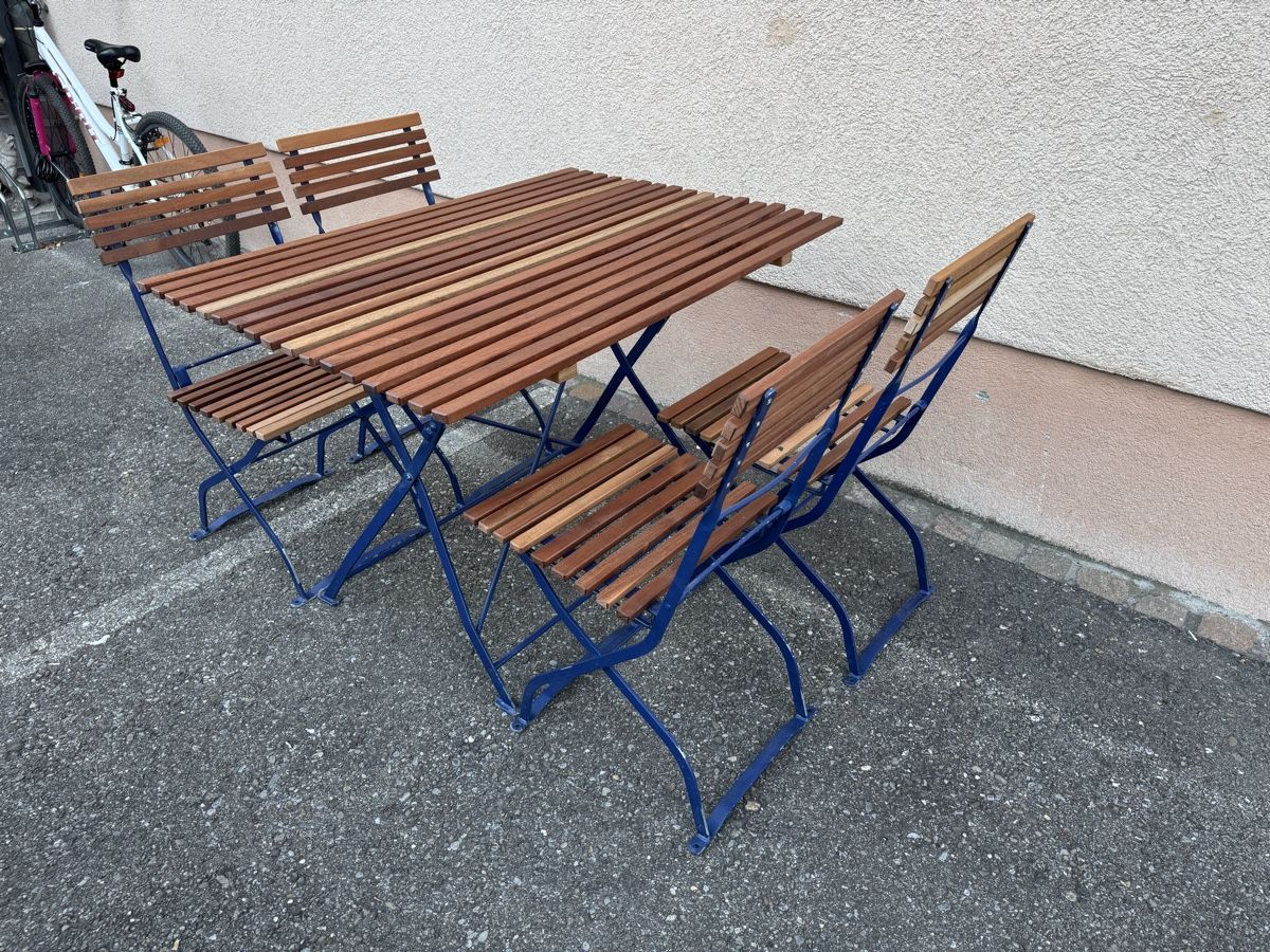 Tischgruppe: Gartenmöbel-Set – Tisch & 4 Stühle - KLAPPBAR – Gebraucht aus Gränichen von onkel_xxl 7