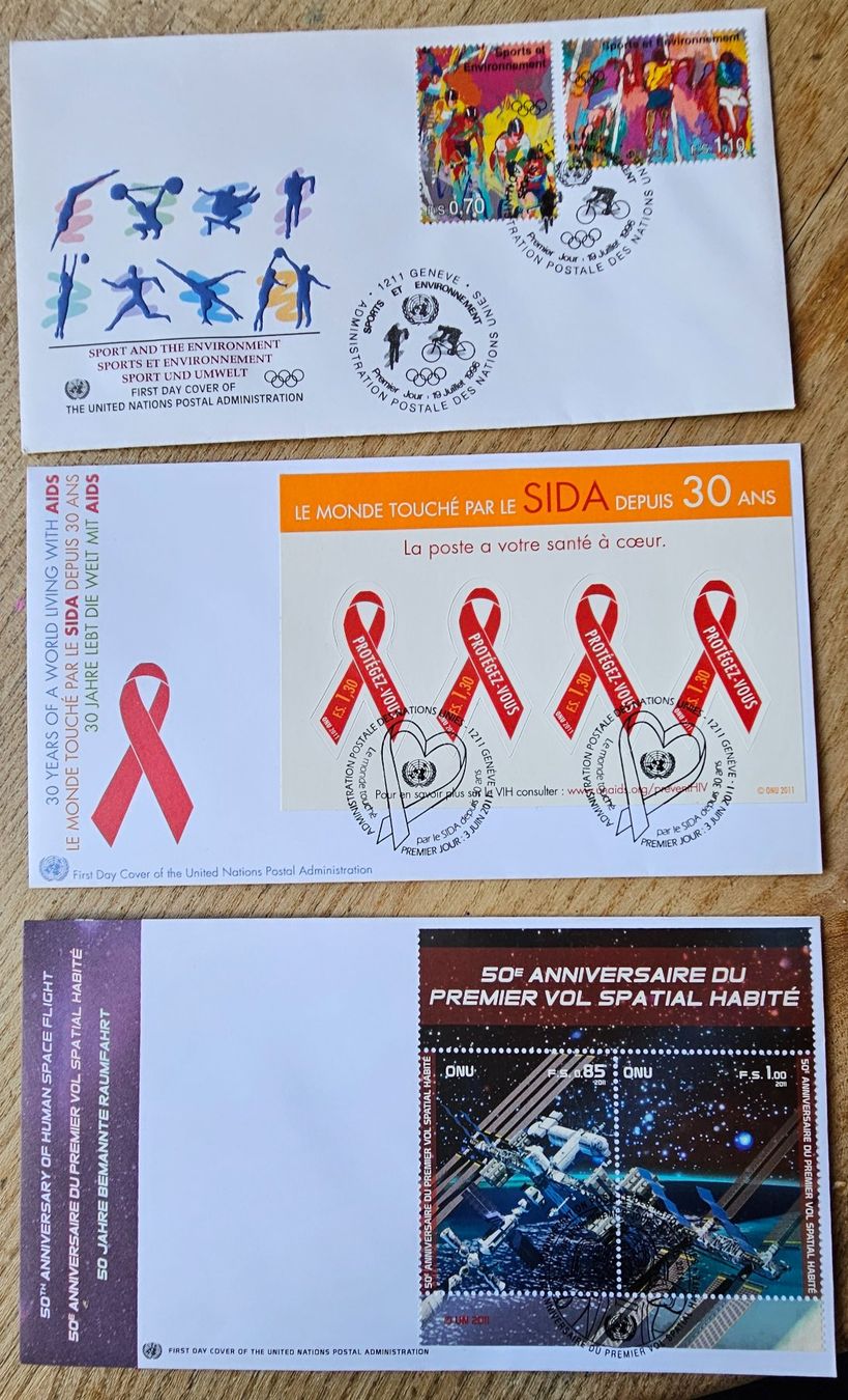 Tutti i francobolli: SUisse ONU 3 FDC 1996-2011 – Nuovo (secondo la descrizione) da Les Valettes venduto da Nuba1