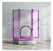 Aiyaplay Kinder Trampolin Stahl, Kunststoff Violett