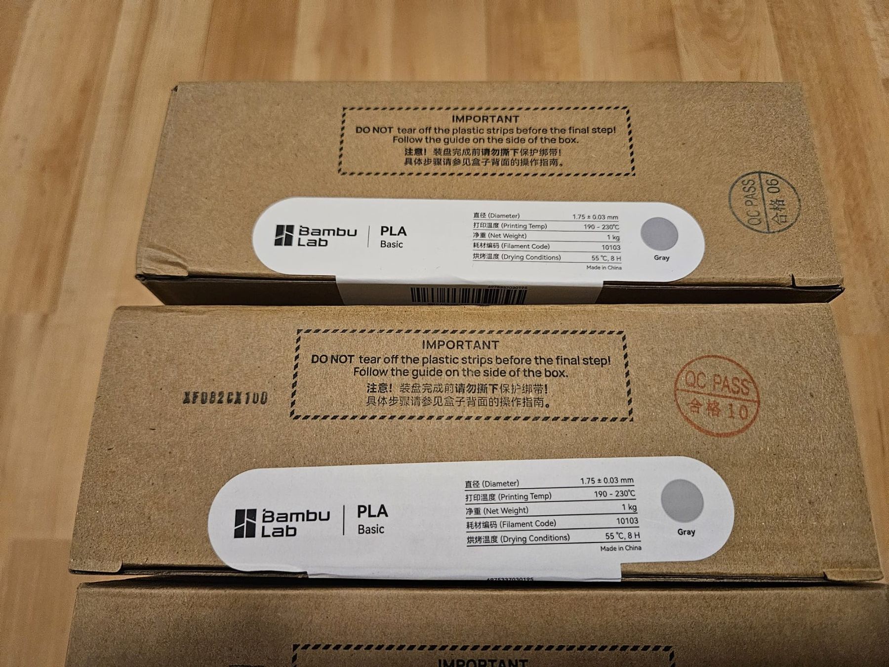 Bambu Lab Filament: Bambu Lab PLA Basic, 2x Gray & 2x Light Gray Refills – Neu und originalverpackt aus Winterthur von Moineau_Mechanics 1