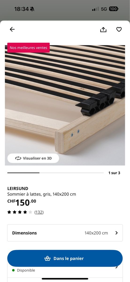Ikea Reti a doghe: Sommier IKEA 140 – Usato da Troistorrents venduto da AC.OM 2