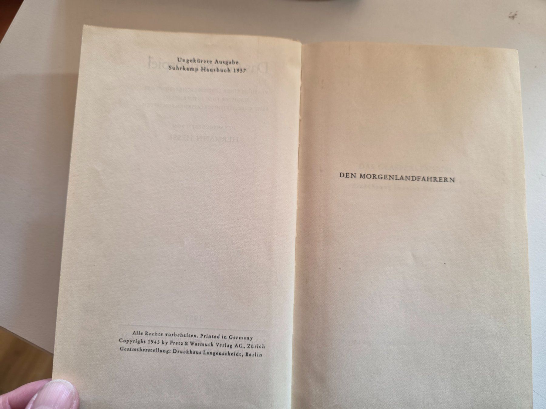 Libri: Hermann Hesse - Das Glasperlenspiel - 1957 – Usato da Walterswil BE venduto da Lonitti 4