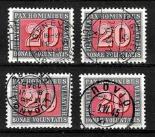 1945 Schweiz 4x 20C PAX /°