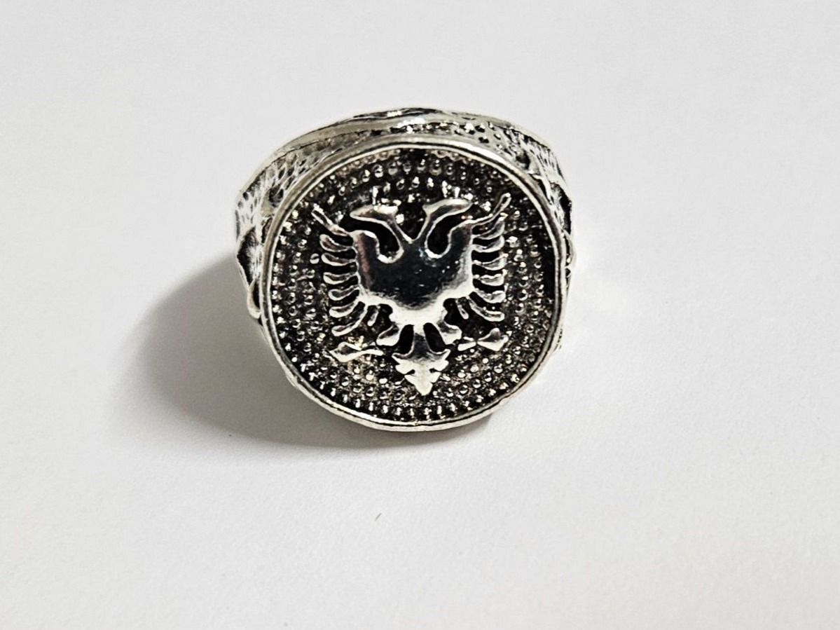 Anelli: Ring mit albanischem Adler chrom / silbrig Gr. US 10 – Nuovo e nell'imballaggio originale da Kreuzlingen venduto da RahMal