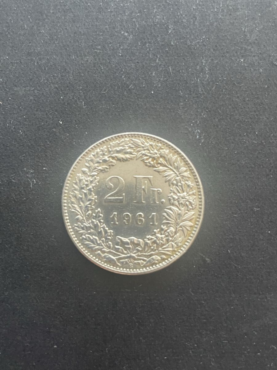 Alle Münzen: 2.- Silber Jahr 1961 – Gebraucht aus Meierskappel von Hala03