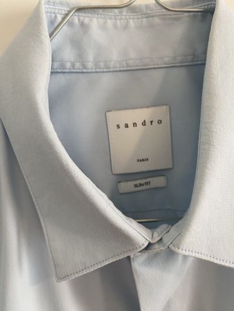 Chemise Sandro Paris bleu clair coupe slim taille 40