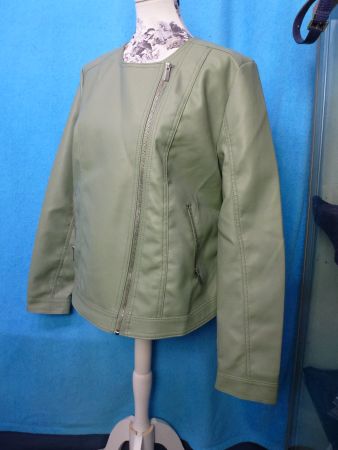 KUNST LEDERJACKE GR 46 JANINA NEU OHNE ETIKETT ÜBERGANG GRÜN