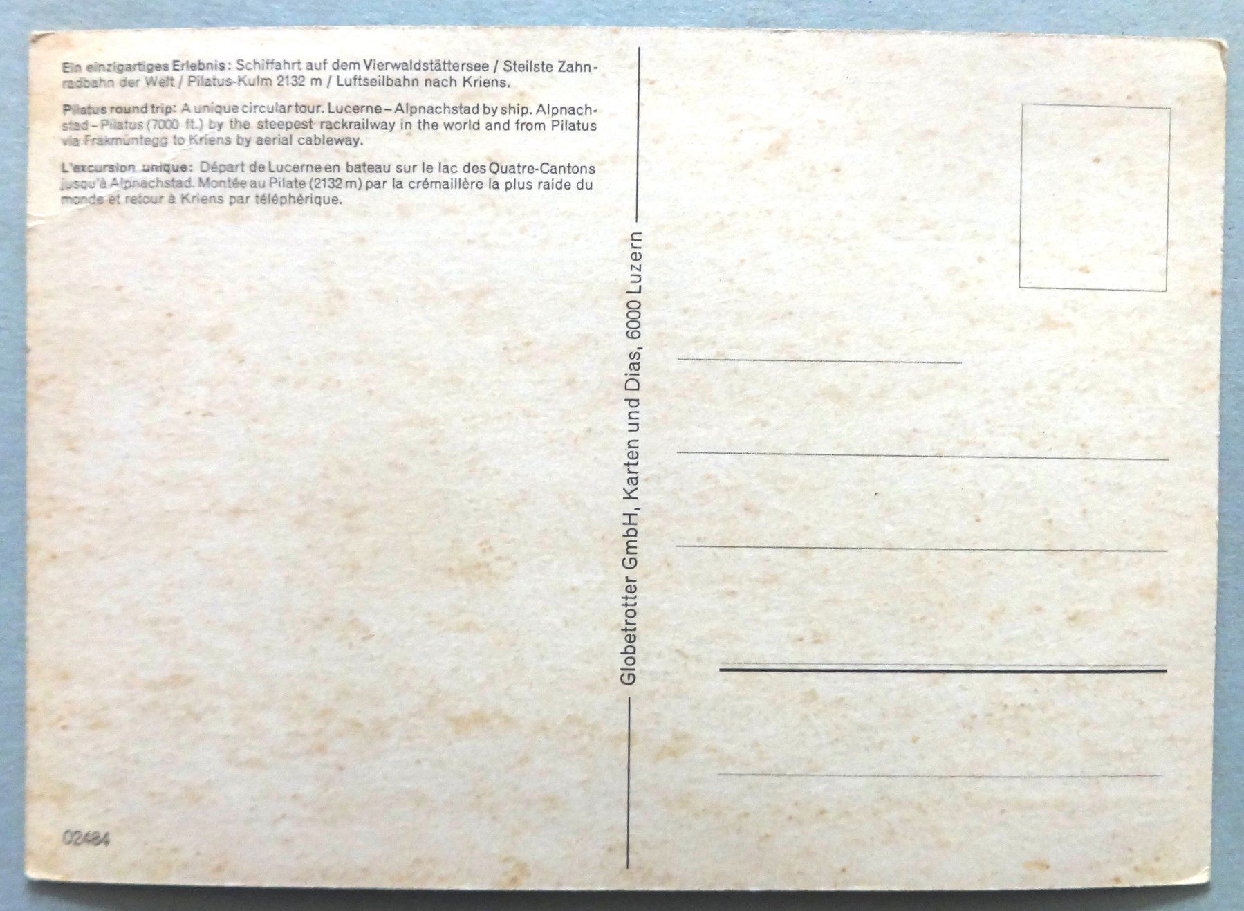 Cartoline postali: Pilatus - Rundfahrt – Usato da Fétigny venduto da Billy2miny 1