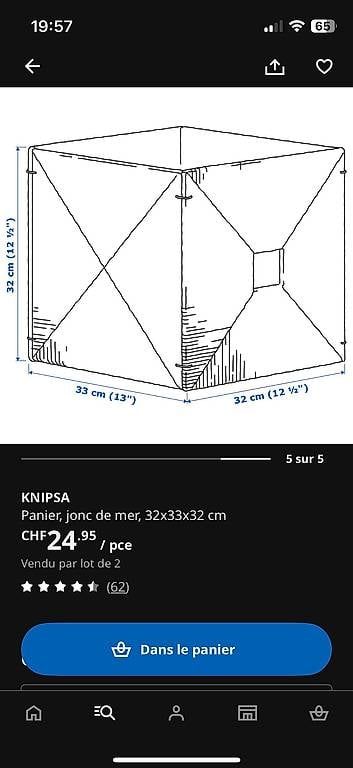 Ikea Sonstiges für Haushalt & Wohnen: 4 paniers KNIPSA dIKEA – Gebraucht aus Lausanne von Ariel_Zimann 4