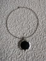 Vintage Collier Silber mit schwarzem Stein