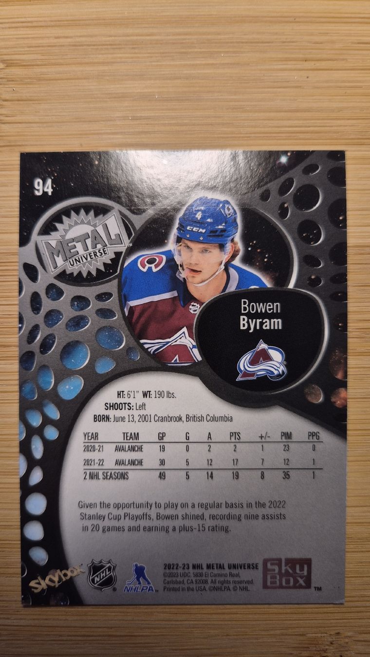 NHL Carte collezionabili: NHL Colorado Avalanche Bowen Byram  – Usato da Bellach venduto da paedu-1980 1