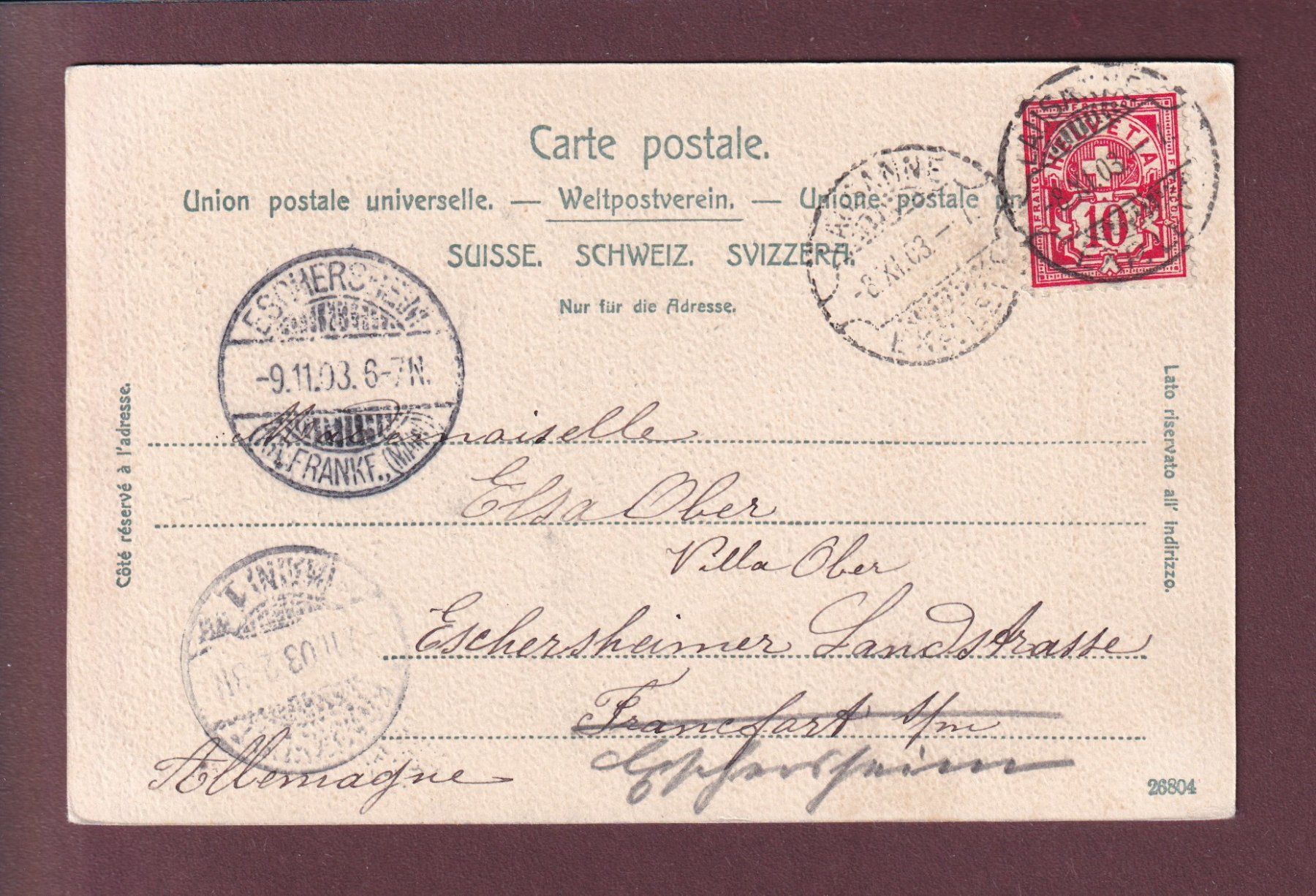 Cartoline postali: LAUSANNE - Vue générale - 1903 – Usato da Pully venduto da nicecards 1