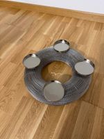 Adventskranz Metall Silber für 4 Kerzen, Durchmesser 35cm