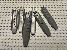 Lego 4x Scharnierplatte / Rotorblatt 2×8 (30407) dunkelgrau
