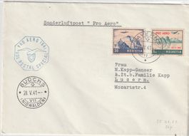 Flugpost Brief--Payerne-Bouchs-Luzern-1941