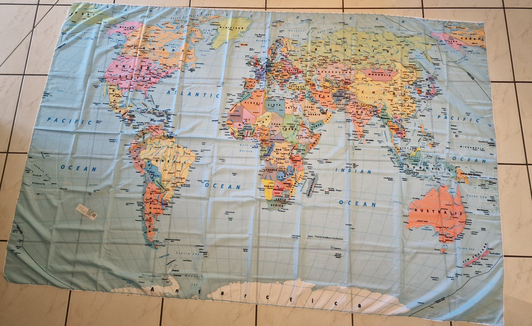 Landkarten & Atlanten: Weltkarte Stoff 150x100 cm – Neu (gemäss Beschreibung) aus Uerkheim von Justi.y
