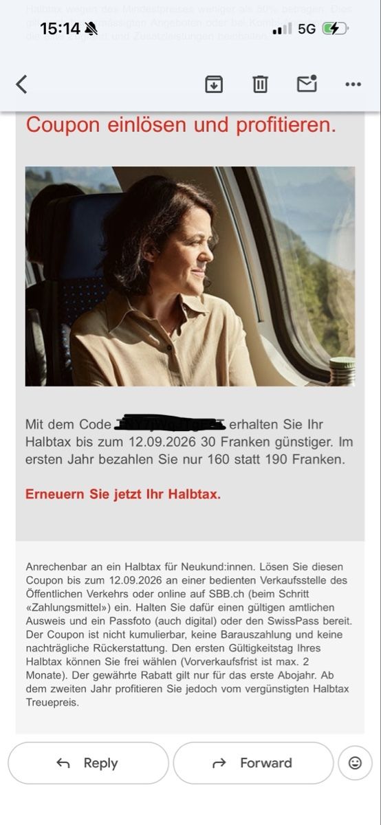 SBB/CFF/FFS Buoni: SBB Halbtax Coupon - Save 30 CHF on first year! – Nuovo (secondo la descrizione) da Steinhausen venduto da World-Wide-Jenni