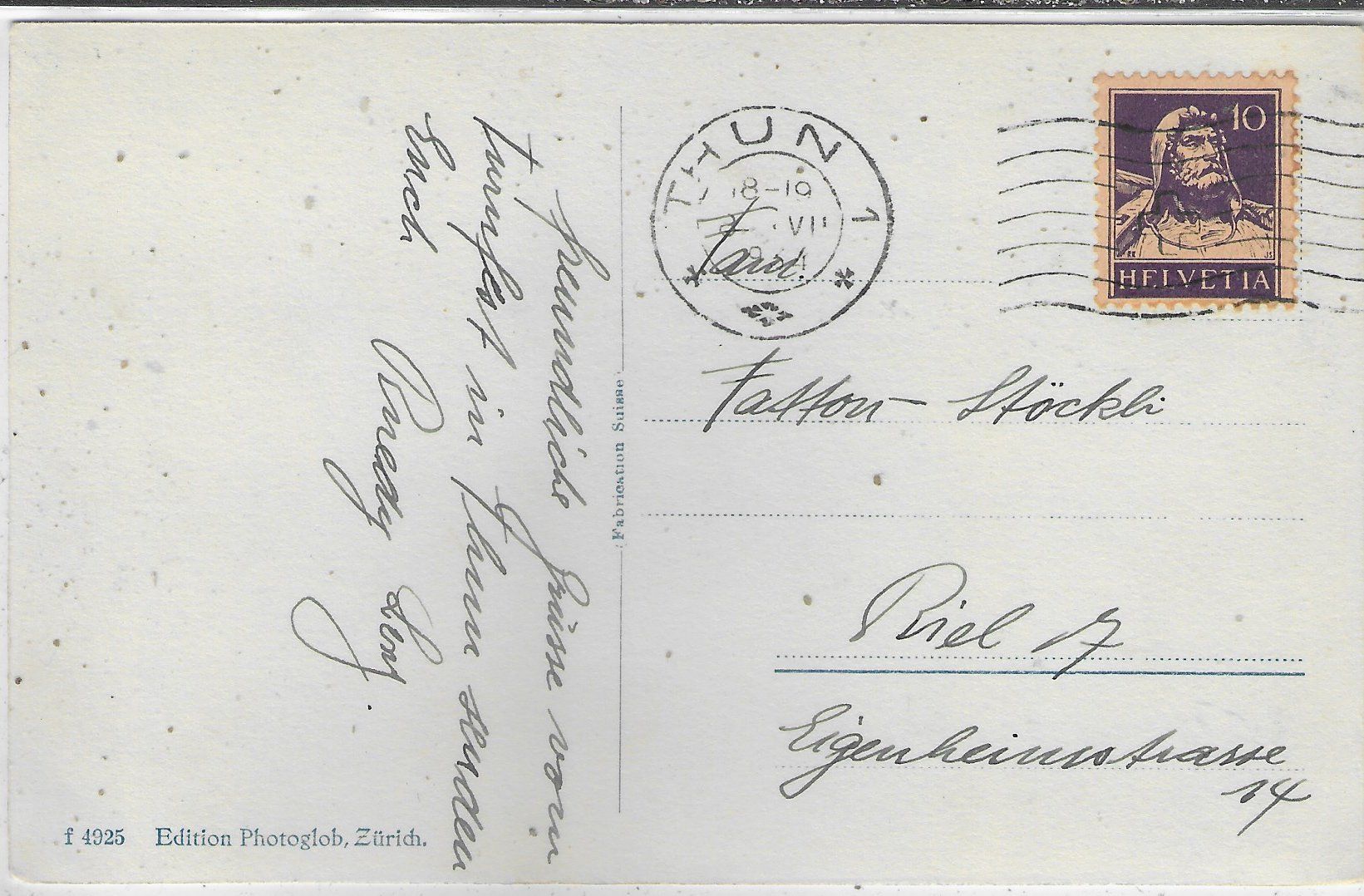 Cartoline postali: Thunersee mit Eiger, Mönch und Jungfrau – Usato da Ettingen venduto da Kartenplanet 1