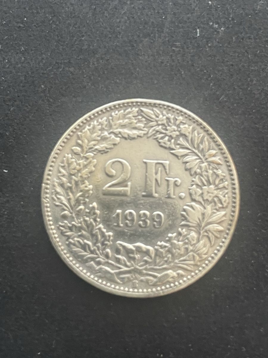Alle Münzen: 2.- Silber CH Jahr 1939 – Gebraucht aus Meierskappel von Hala03 1