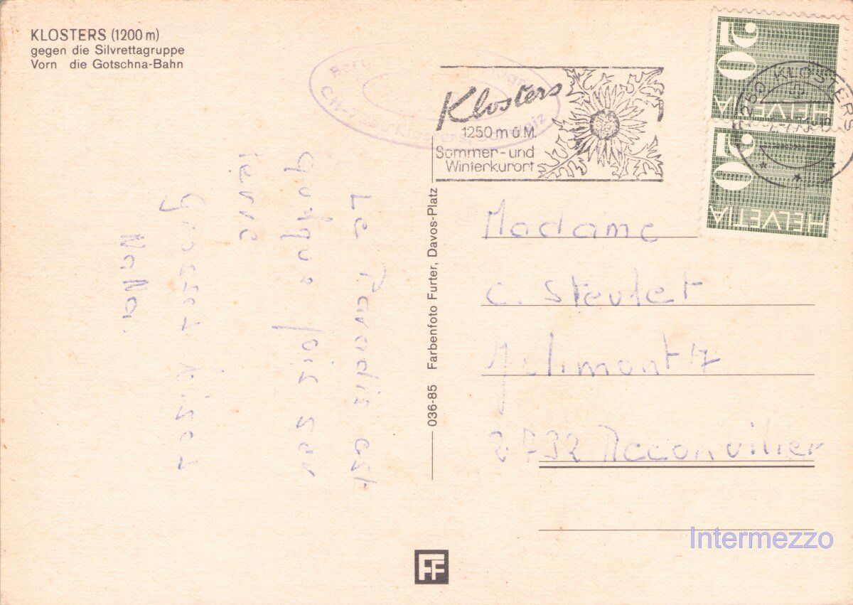 Cartoline postali: Klosters GR // 1973 Seilbahn Gotschna // Winter – Usato da Basel venduto da intermezzo12 1