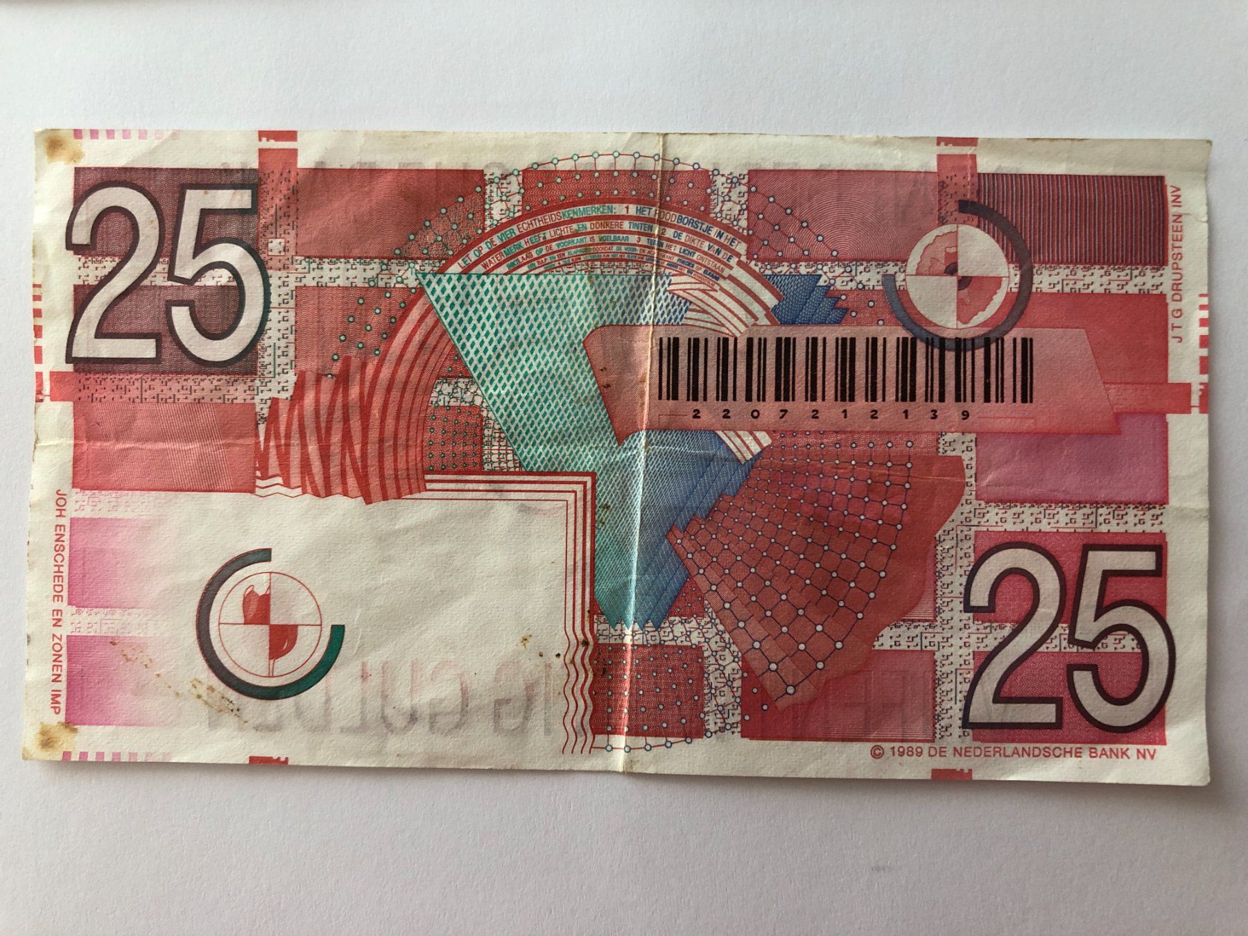 Banknoten: Niederlande 1989, 25 Gulden – Gebraucht aus Bettwiesen von mad_cl6y 1