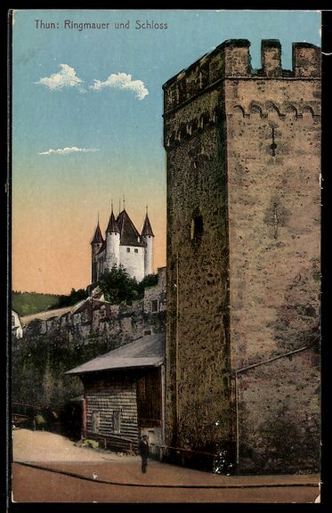 Cartoline postali: AK Thun, Ringmauer und Schloss – Usato da Berlin venduto da bartko-reher