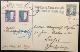 Pro Juventute1922 #J23 20Rp SELTENE PAKETKARTE ! ALBLIGEN BE