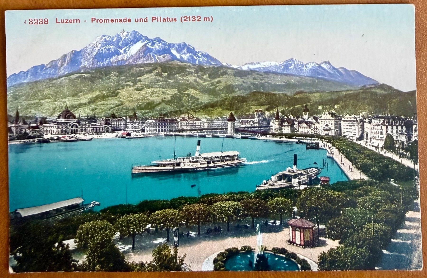 Cartoline postali: AK: Luzern - Promenade - Dampfschiff – Usato da Lutry venduto da Ediego