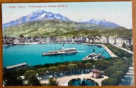 AK: Luzern - Promenade - Dampfschiff