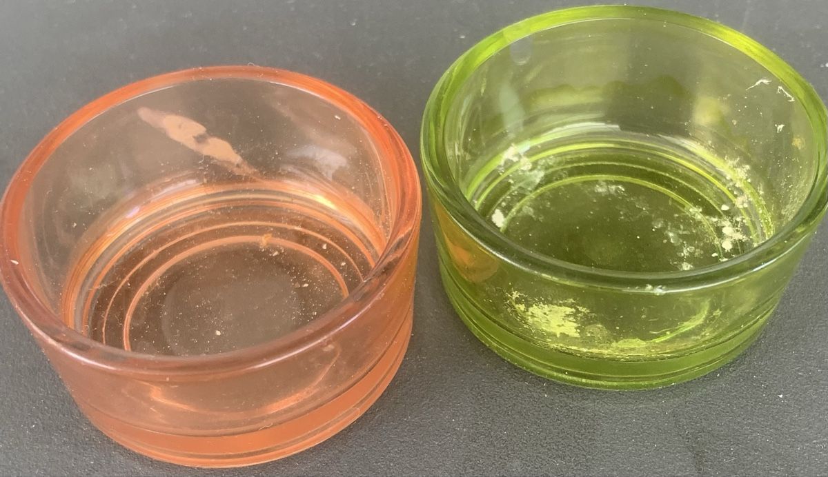 Kerzenständer: 2 Teelichter grün und orange  – Gebraucht aus Zürich von bopeja
