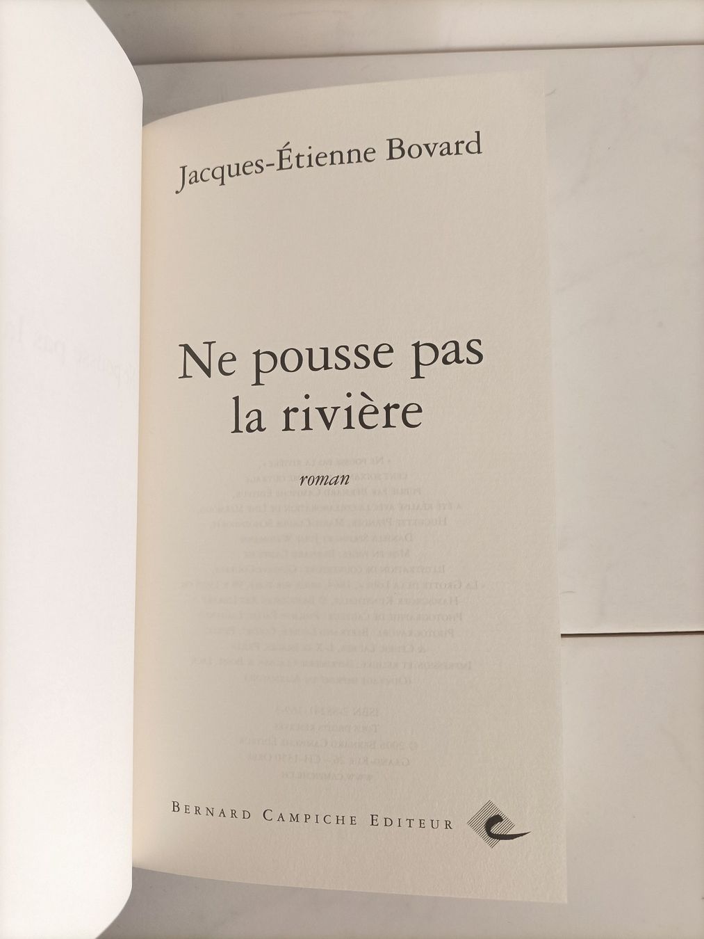 Libri: Ne pousse pas la rivière / Jacques-Etienne Bovard / Bernard – Usato da crans montana venduto da AB3963 1