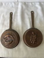 Antike Deko-Pfächnnen, 2 Stk., Kupfer, Wanddeko, Vintage