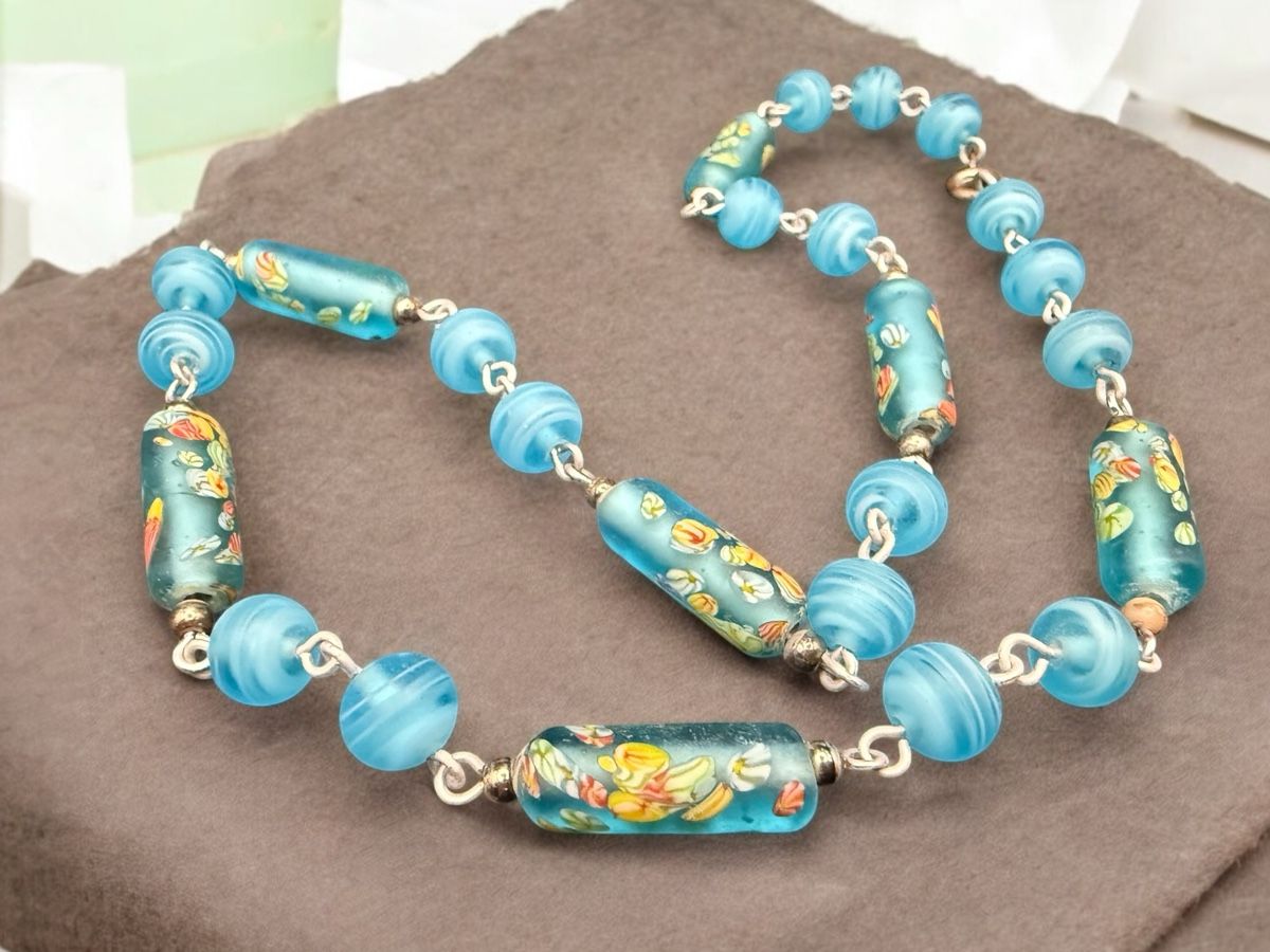 Catenine: Halskette mit blauen Glasperlen – Usato da Lamone venduto da LaCantinaMagica 2
