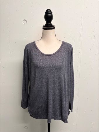 COS Langarmshirt Gr. M Wolle Viskose grau meliert