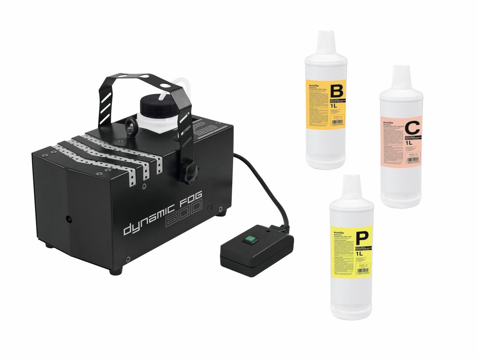 Lampen: EUROLITE Set Dynamic Fog 600 + Fluide – Neu und originalverpackt aus Däniken SO von Profog1