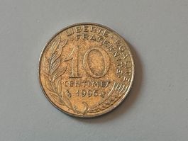 10 centesimi (Centimes) francese, coniata nel 1996